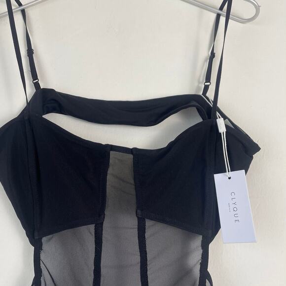 CLYQUE x Revolve Thong Bodysuit Backless in Black Size Medium - Picture 3 of 5
